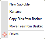 Kontextové menu složky CKFinder